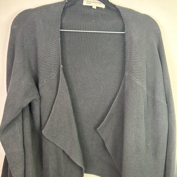 Jones New York Sport black open front waterfall cardigan size large - Picture 4 of 7